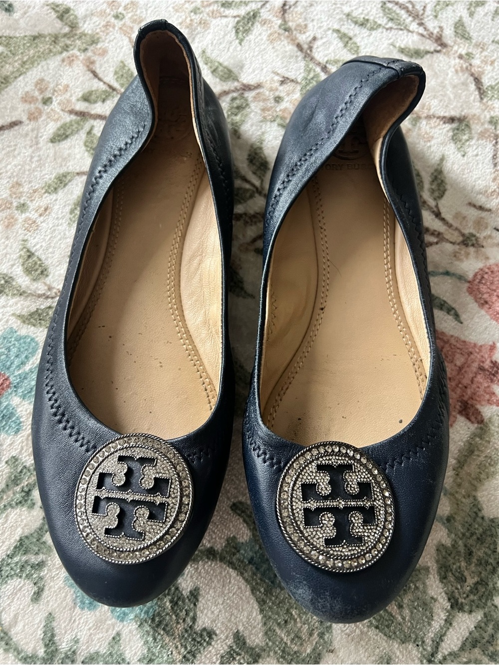Tory Burch Liana ballet flats Size 6 Navy